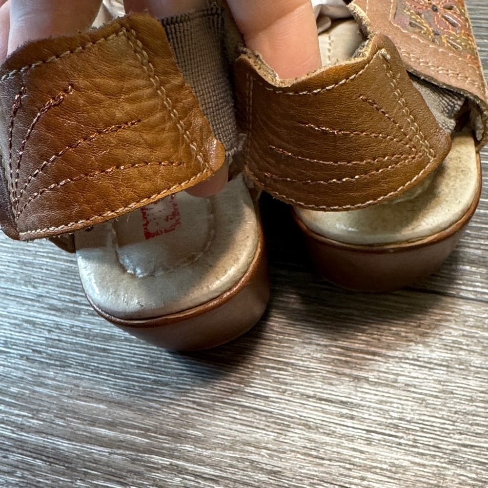 Pikolinos Brown floral Leather Slip-On Shoes size 37 (j128) - Picture 6 of 11